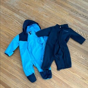 Columbia Baby Snowsuit and Fleece Set - Blue and Black